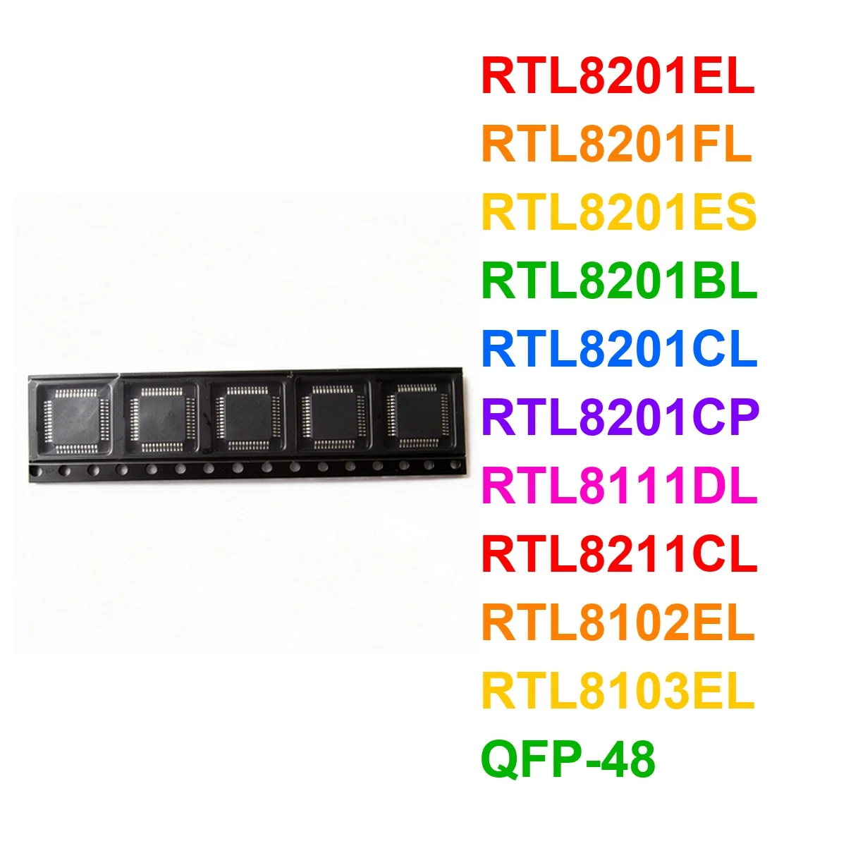 (5piece) RTL8201EL RTL8201FL RTL8201ES RTL8201BL RTL8201CL RTL8201CP RTL8111DL RTL8211CL RTL8102EL RTL8103EL QFP-48 Chip