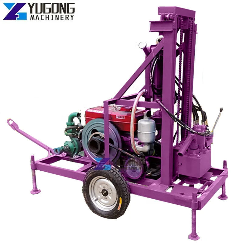 Rotary Water Well Drilling Rig Portable 100 Meter Deep Small Water Well Drilling Rig Durable Drill Rig Rock Machine