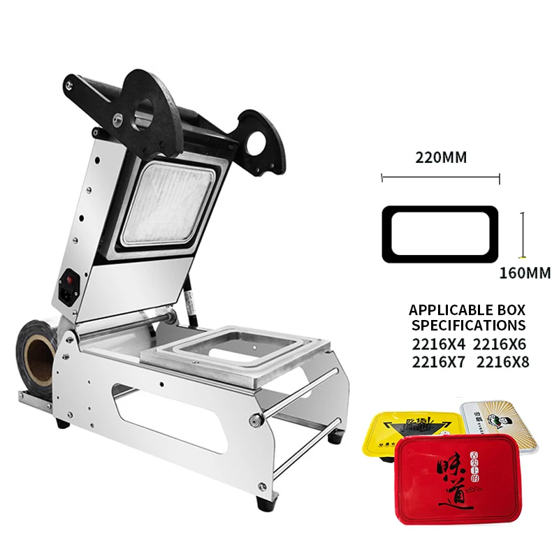 Máquina de selagem manual prensada à mão, selador de bandeja de frutas, carne, plástico pp, bandeja cpé, máquina de selagem de alimentos rápidos, caixa de bandeja de mesa