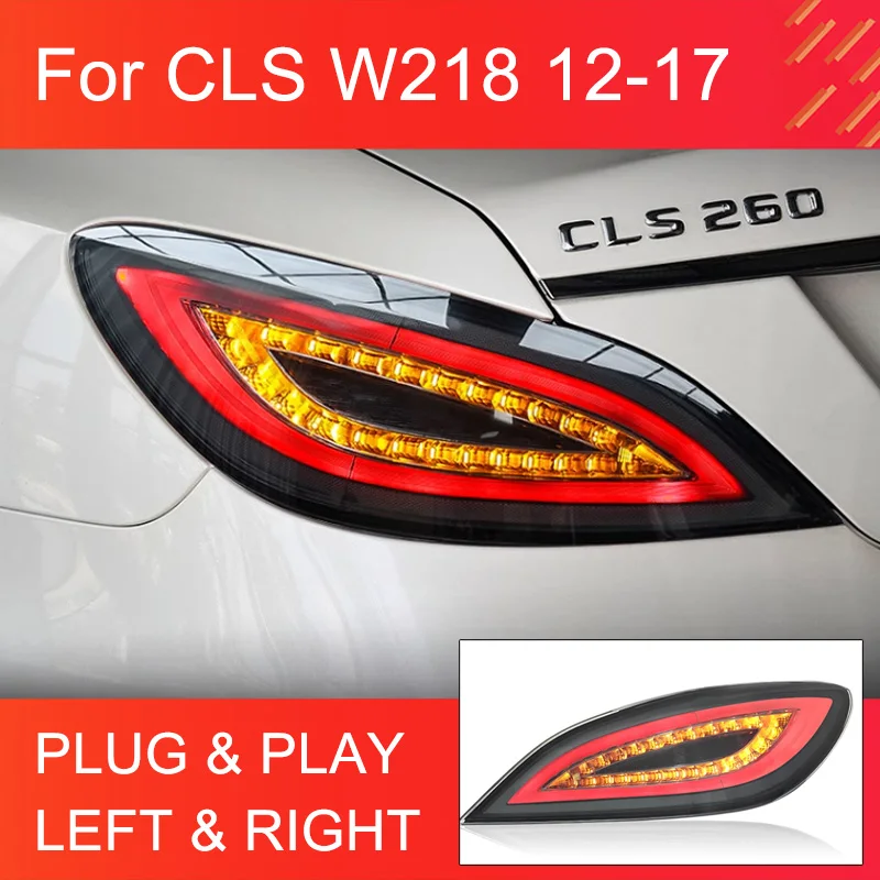 

Задний фонарь для BENZ W218 CLS Светодиодный задний фонарь 2012-2017 CLS260 CLS320 CLA260 Plug and Play с динамическими поворотными сигналами Задние фонари