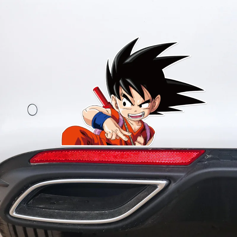 Dragon Ball Anime Sticker Cartoon Son Goku Kuririn Body Decorative Stickers Car Window Glass Stickers Children\'s Toys Gift