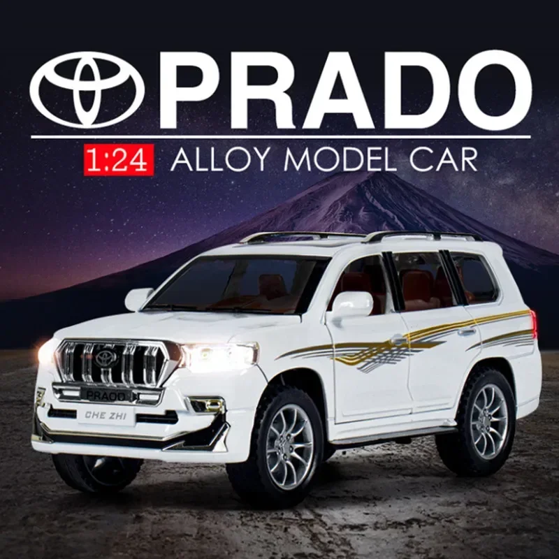 

Модель автомобиля из сплава 1:24 для Toyota Prado SUV, Литые и игрушечные автомобили, металлические внедорожники, модель автомобиля, имитация коллекции, подарок