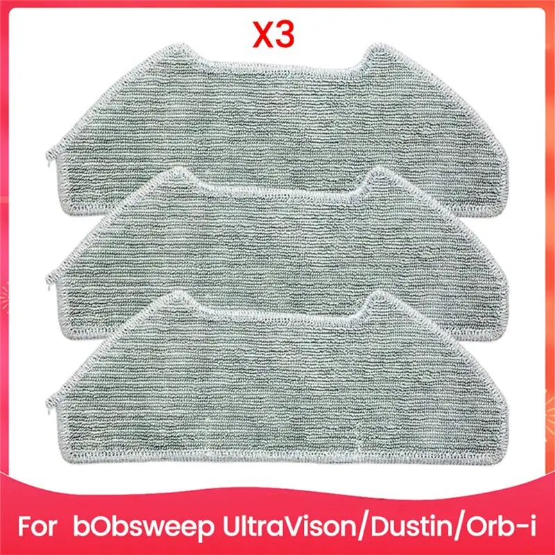 New Shown-3Pcs Replacement Mopping Cloths Pad For Bobsweep, For Dustin, For Ultra-Vision, Vacuum Parts & Accessories Kits