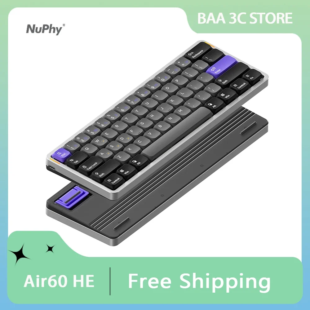 NuPhy Air60 HE Mechanical Keyboard Wired Single-mode RGB Low Switch Profile Gamer Office Keyboards PC Office Accessory Gift