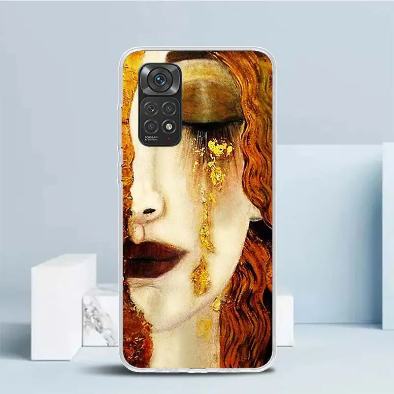 Kiss by Gustav Klimt Desig Soft Cover for Xiaomi Redmi Note 12 11S 11T 11E 10S 10 Pro Print Phone Case 11 9S 9 9T 8 8T 7 6 5 Plu