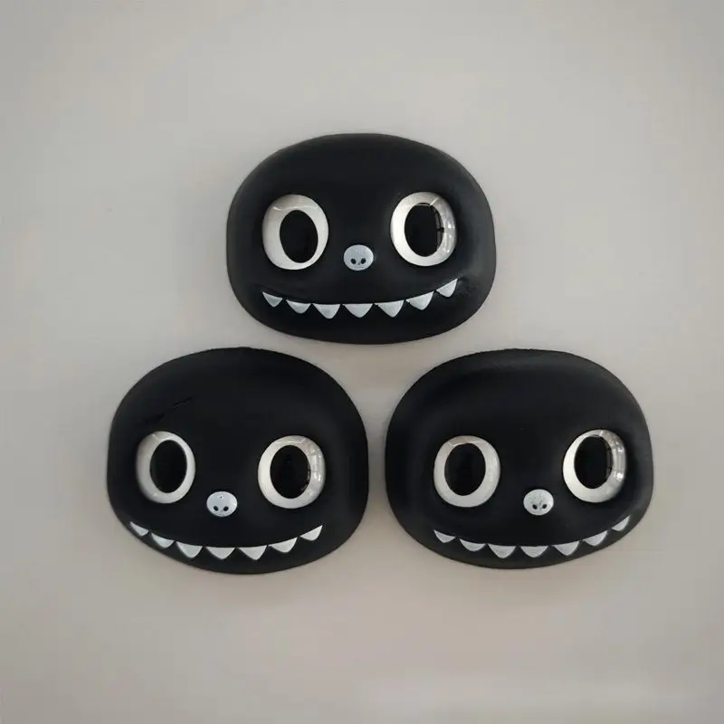 African Black Doll Vinyl Face Hands Feet Joint Parts Set, Cute Plush Doll DIY Accessories, 4th Gen Snap-On Handmade Toy Parts