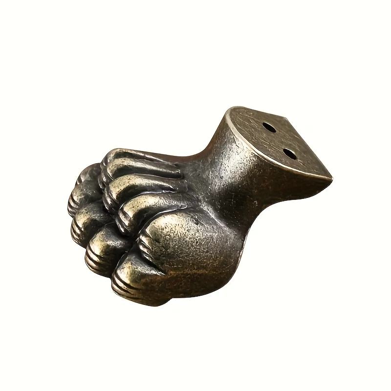 4pcs Antique Foot Brass Jewelry Bracket Cabinet Protector For Furniture Hardware Wood Box Decorative Feet Leg Corner Hardware image 3