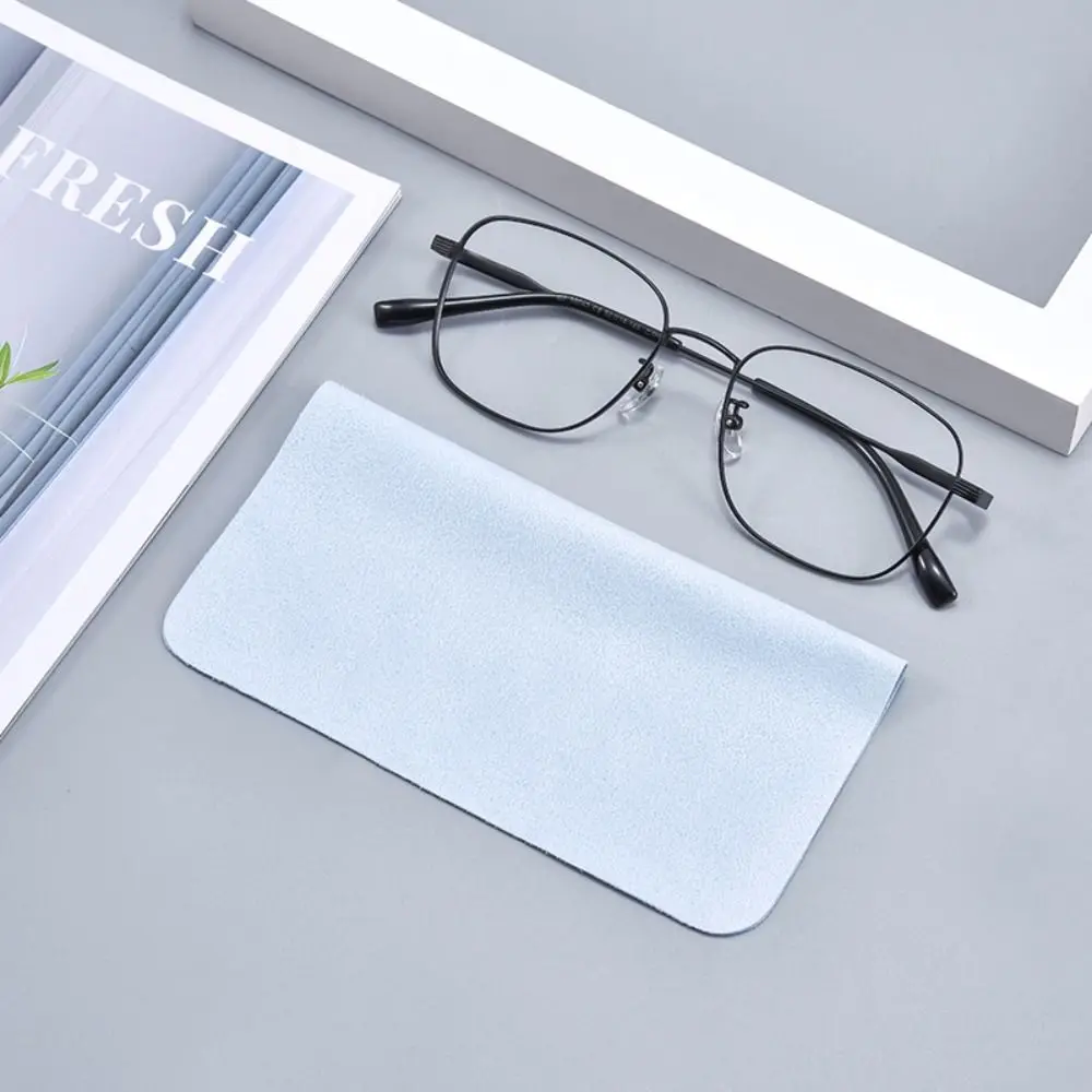 Suede Glasses Cloth Portable Solid Color Glasses Clean Glasses Cleaner Microfiber Lens Phone Screen Cleaning Wipes Computer
