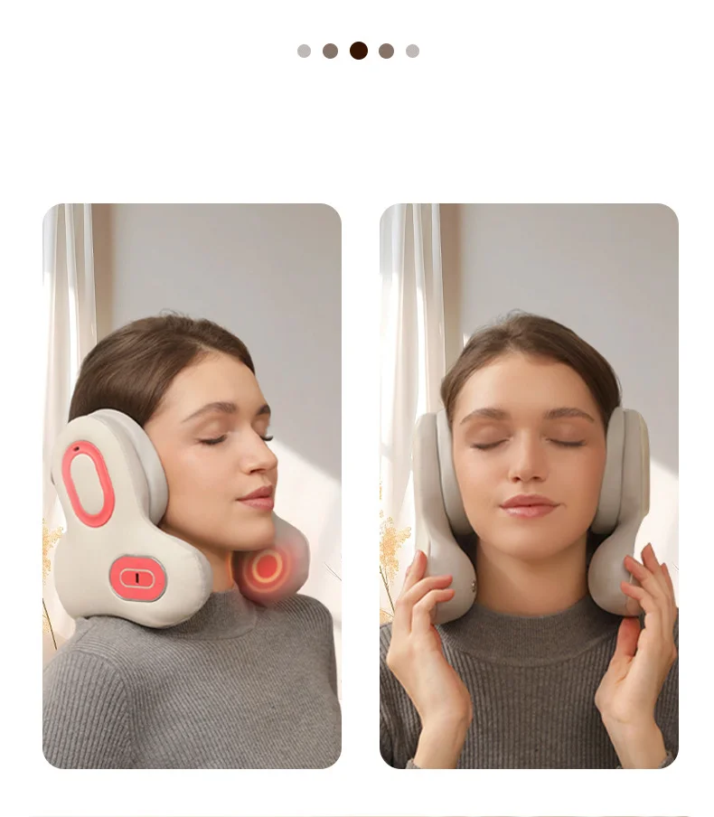 차량용 목베개 여행용 마사지 메모리폼 목베개 소음 감소 온열 압박 목베개 수면용