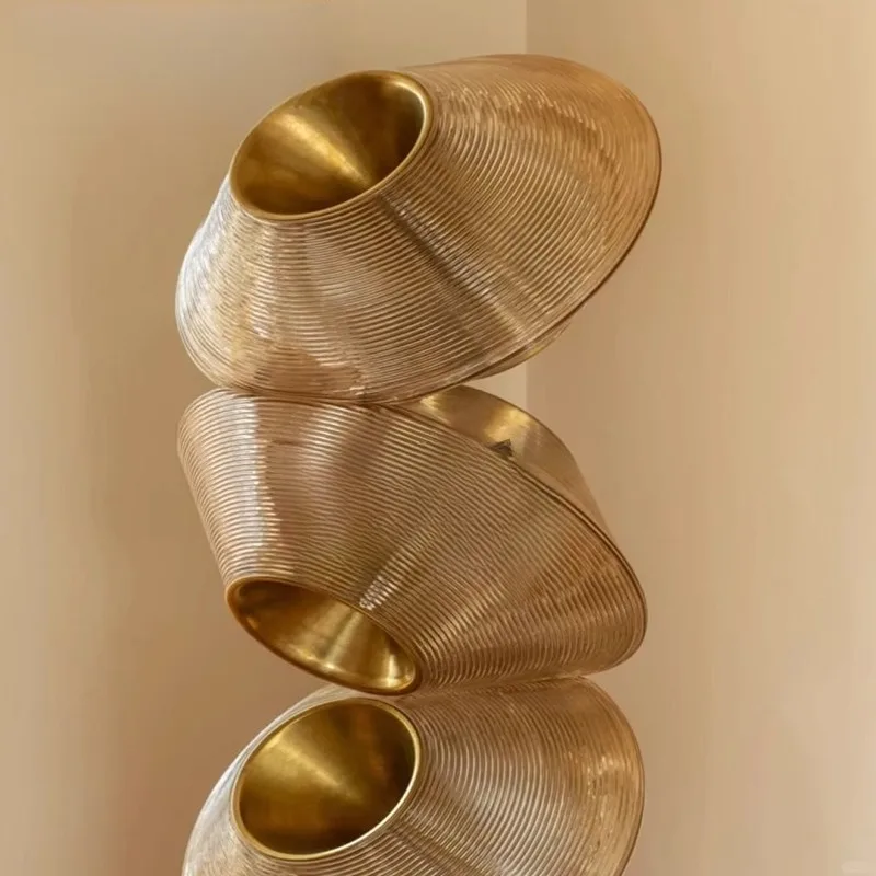 

Endless Pillars Stacked Floor Lamp Entrance Ornament Hotel Lobby Living Room Vertical Decorative Lamps