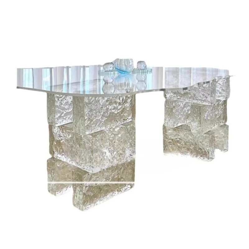 

Acrylic plate cloud coffee table desktop crystal glass brick modern simple living room transparent table