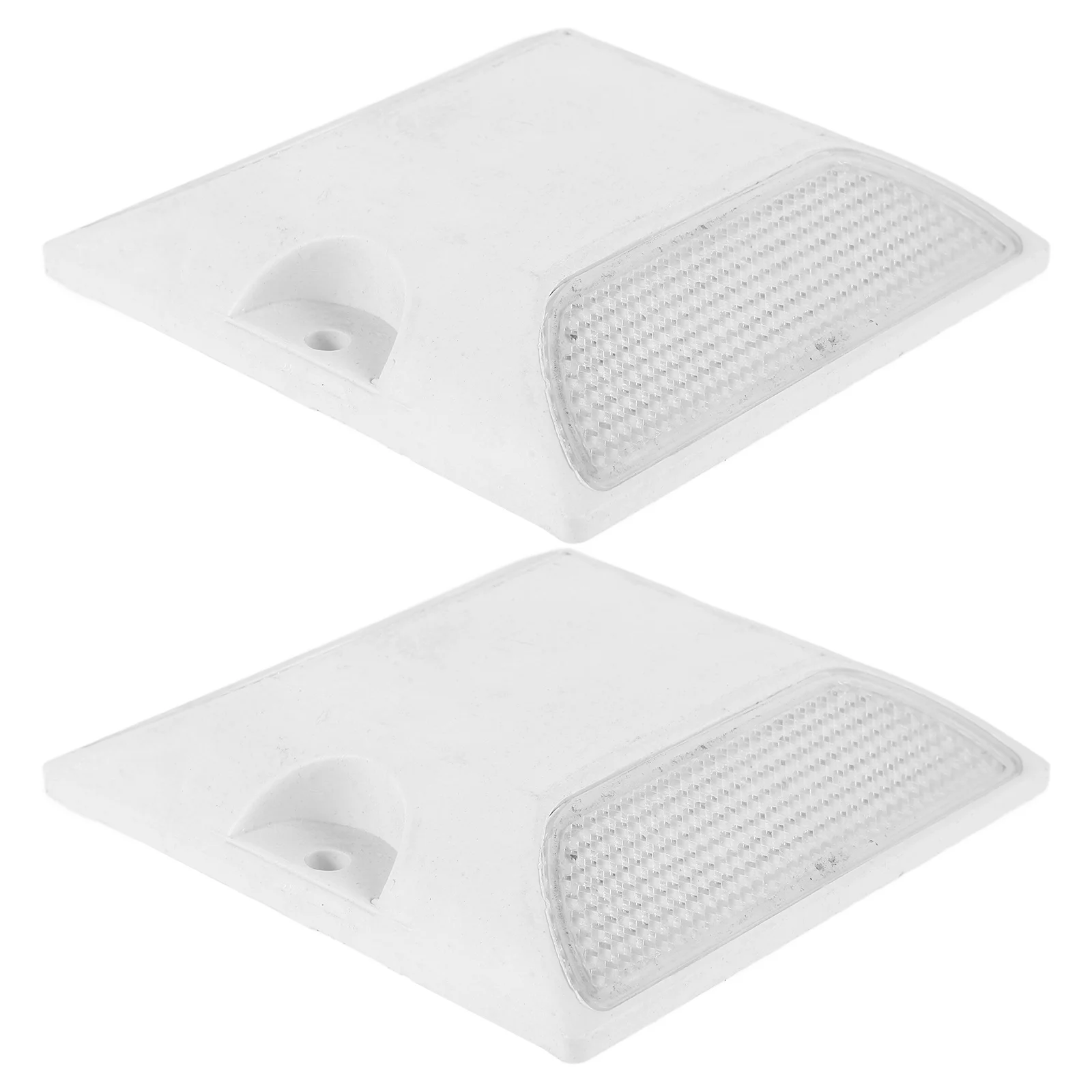 2Pcs Roadside Reflective Markers Dual Yellow Raised Pavement Guide Driveway Safety Emergency Reflectors Night Visibility