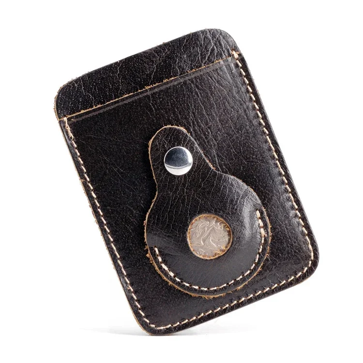 Real Leather Airtag Money Clip Wallet Men Bank Credit Cardholder Minimalist Air Tag Money Clips with Airtag