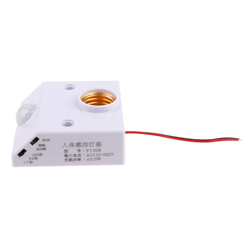 LED E27 Lamp Holder Screw Cap Socket With PIR Motion Sensor Switch E27 Edison Light Bulb Socket AC 90V-265V