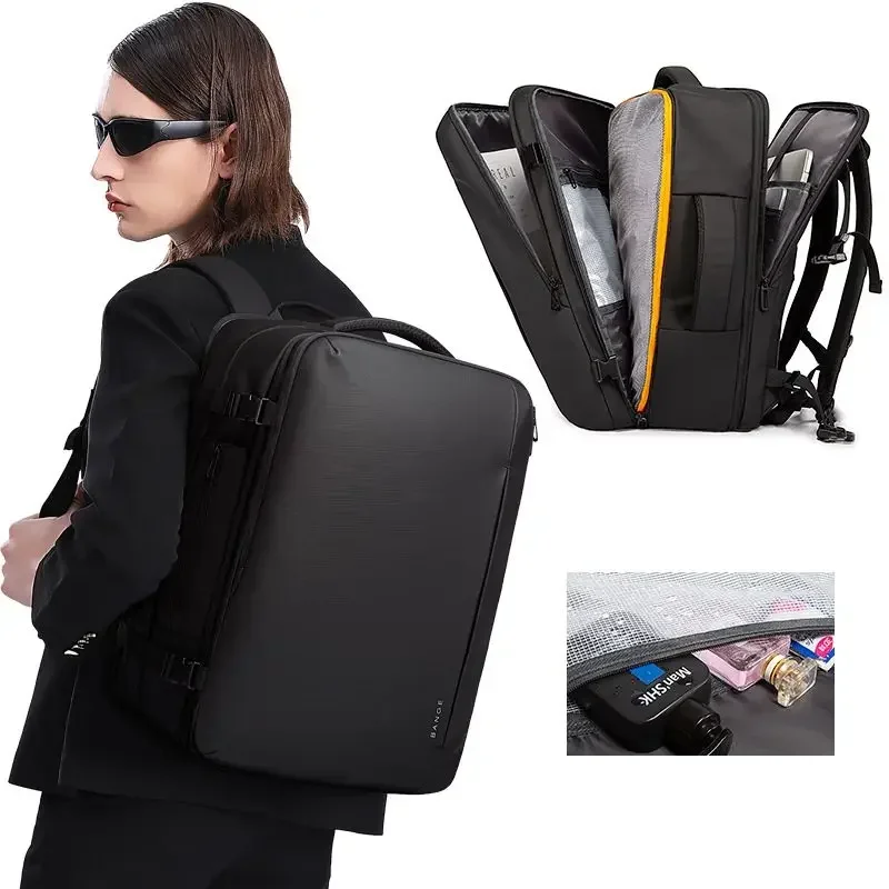 Bange 35L/45L Zaino da viaggio da uomo Business Zaino estetico Borsa da scuola Grande 17.3 Laptop Zaino moda impermeabile Maschile