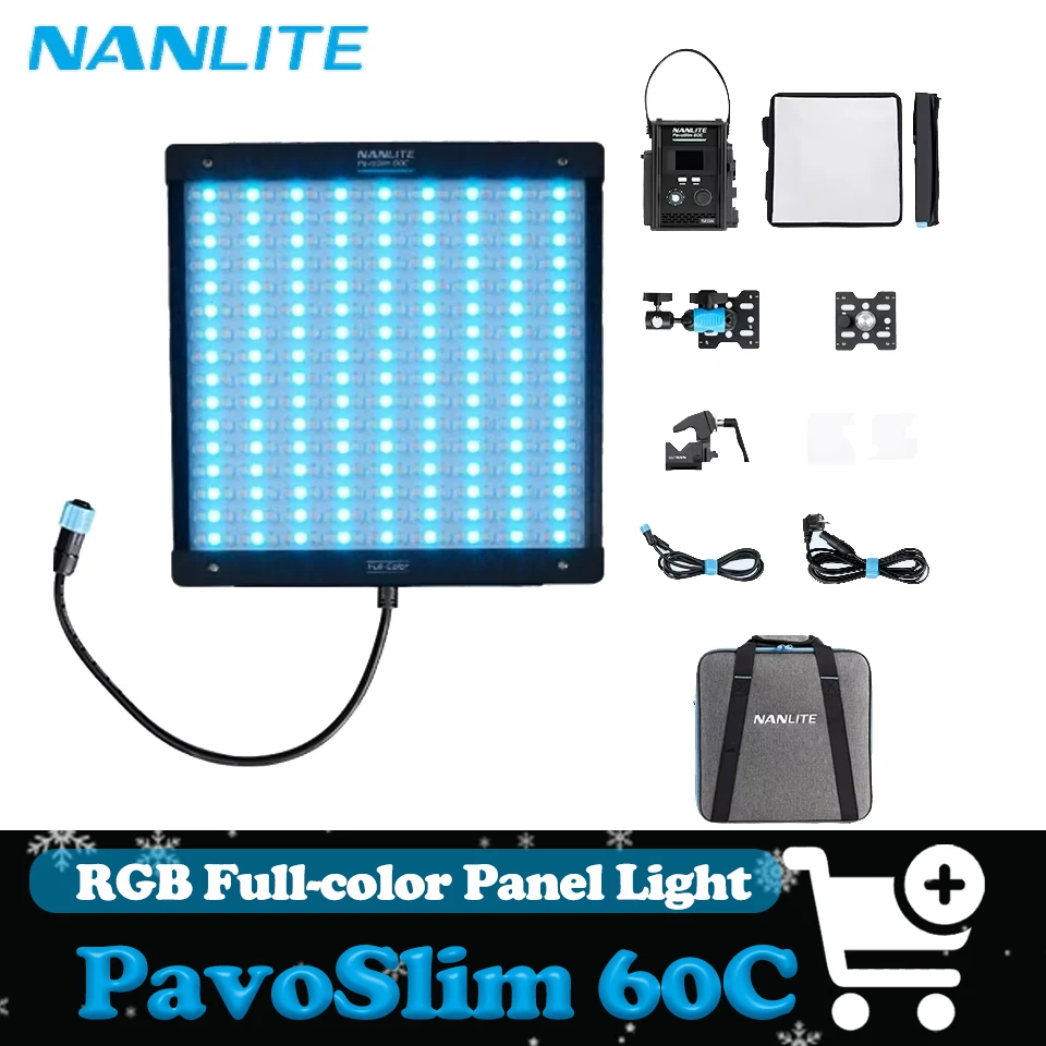 

Nanlite PavoSlim 60C RGB Full-color Photography LED Fill Lighting Professional Slim Panel Light for Studio Shooting
