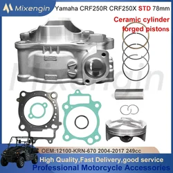 STD 78mm 249cc cylinder piston gasket Rebuild kit For Honda CRF250R 04-09 CRF250X 04-17 12100-KRN-732 Motorcycle Engine Parts