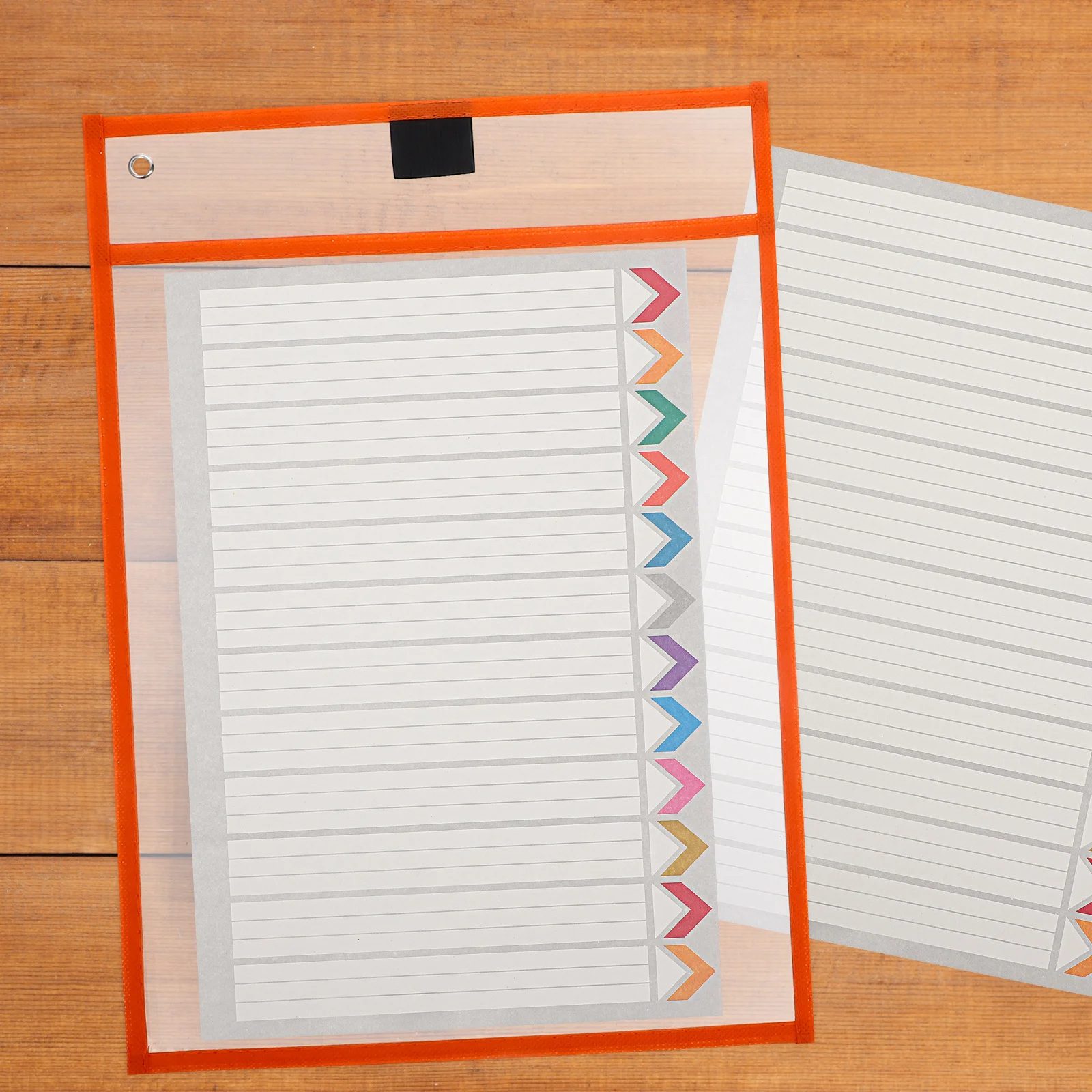 

6 Pcs Clear File Sheet Protectors Eco Friendly Acid Free Binder Documents Bag Pocket Dry Erase Folder Office School Home Use