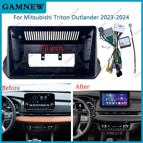 Adaptador de Fascia para marco de coche, Kit de Panel de ajuste de Radio Android para Mitsubishi Triton Outlander 2023-2024, 10 pulgadas