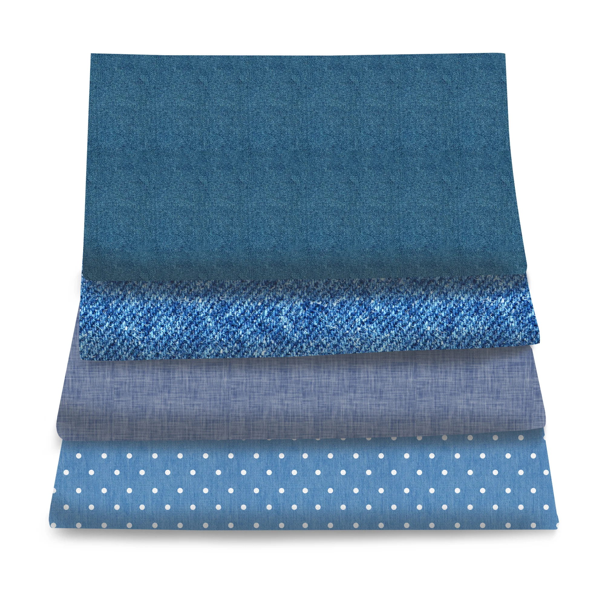 Pre-cut 4Pc/set 7.87x7.87inch(20x20cm) denim pattern series Precut Quilting Fabric Fat Quarter Fabric Bundle
