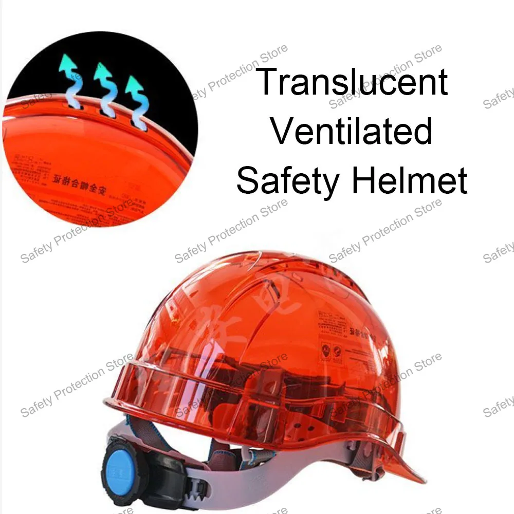 Transparent Safety Helmet Construction Hard Hat Climbing Worker Protective Vented Helmet Outdoor Workplace Head Protection