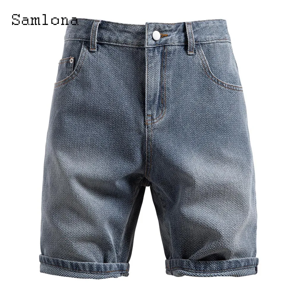 

2025 Mens Stand Pockets Vintage Basic Demin Shorts New Summer Outdoor Casual Fashion Short Jeans Men Demin Knee-Length Pants