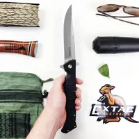 CS Luzon 6 Large Hunting Folding Knife 440C Clip Point Blade GFN Handle Extended Tang Tactical Adventure Military Defense Gear