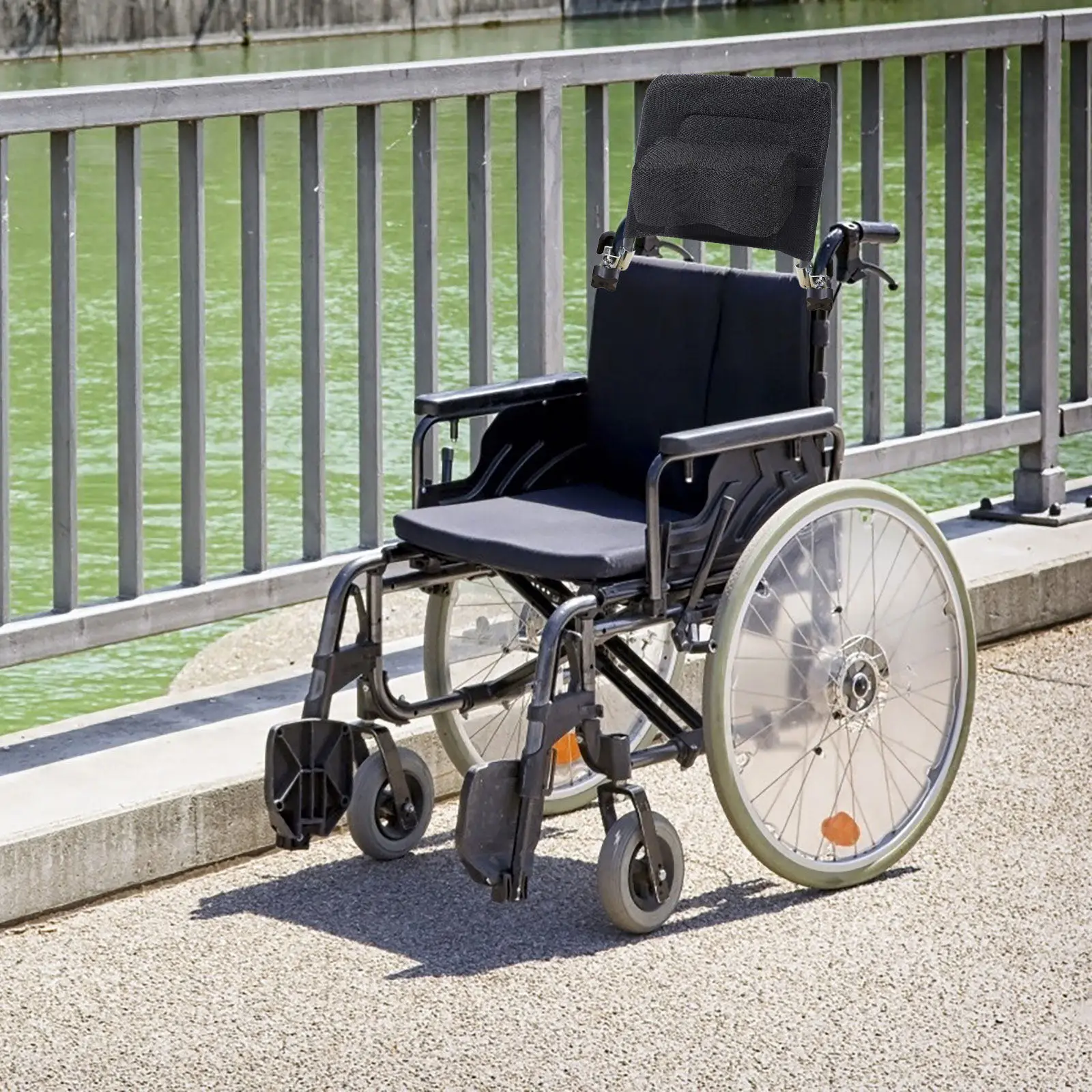 1-セット車椅子背もたれ延長ネックサポートヘッドレスト炭素鋼メッシュ布快適な人間工学に基づいた車椅子アクセサリー