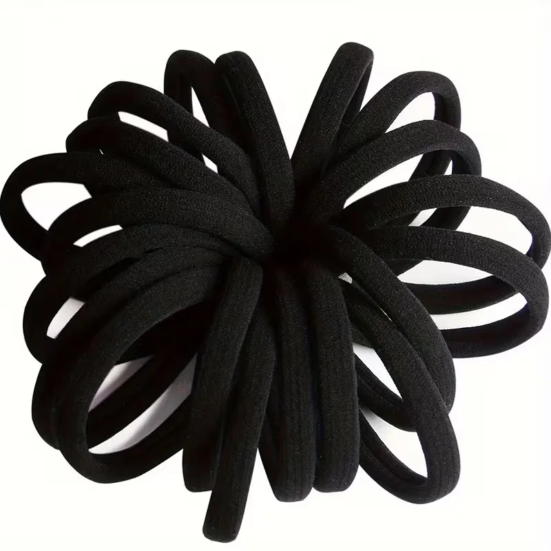 50/100/200pcs 4cm Black Hair Bands for Women Girls Hairband High Elastic Rubber Hair Ties Ponytail Holder Scrunchies Accessorie