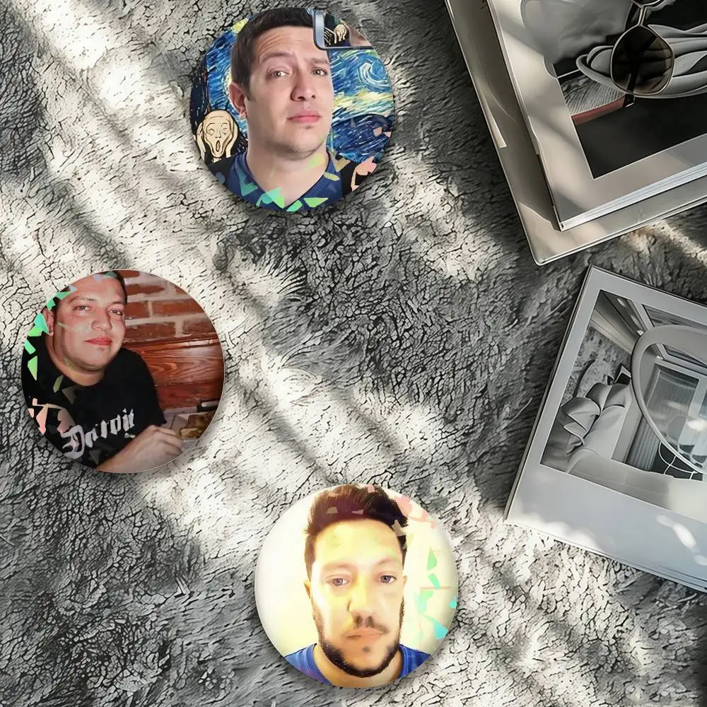 Funny Sal Vulcano Meme Laser Badge Creative Pins Brooch for Bag Clothes Hat Decor Gifts Fans Collect