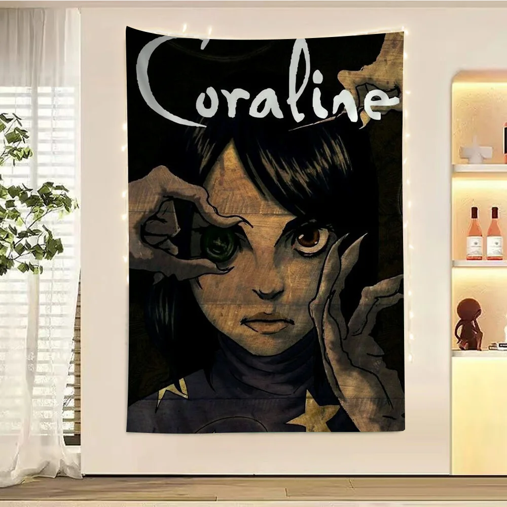 

Anime Movie C-Coraline Hippie Wall Hanging Tapestries For Living Room Home Dorm Decor Art Home Decor