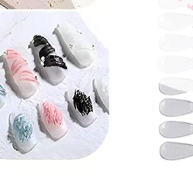 36 個ナチュラル/クリアカラーカード取り外し可能なネイルアートディスプレイ偽ネイルチップラックティアドロップデザインマニキュアジェルポリッシュ練習ツール