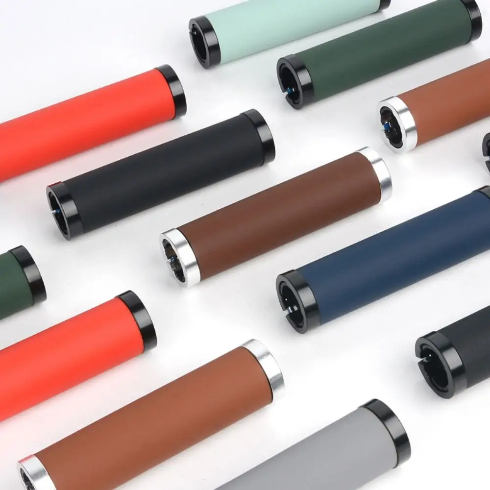 High Quality PU Leather Bicycle Handlebar Grips 8 Colors Anti-slip Bike Handle Grip Bicycle Parts