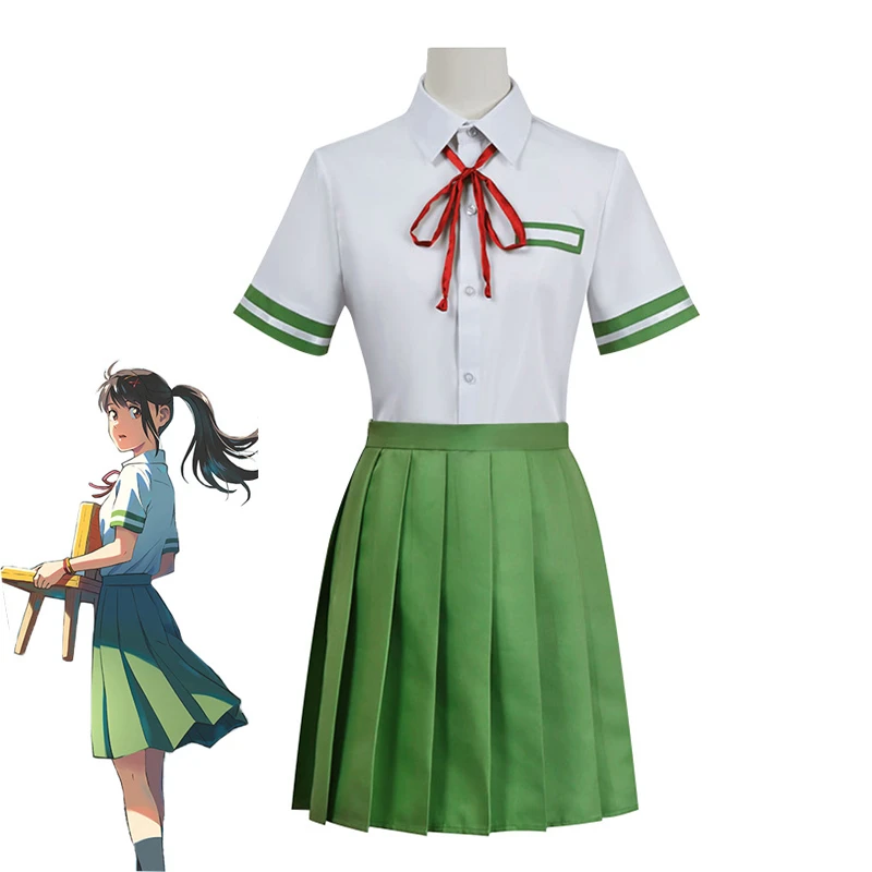 Anime Suzume No Tojimari Iwato Suzume Cosplay Costume Girl School Uniform Women Sailor Costume with Socks Munakata Sōta Costume