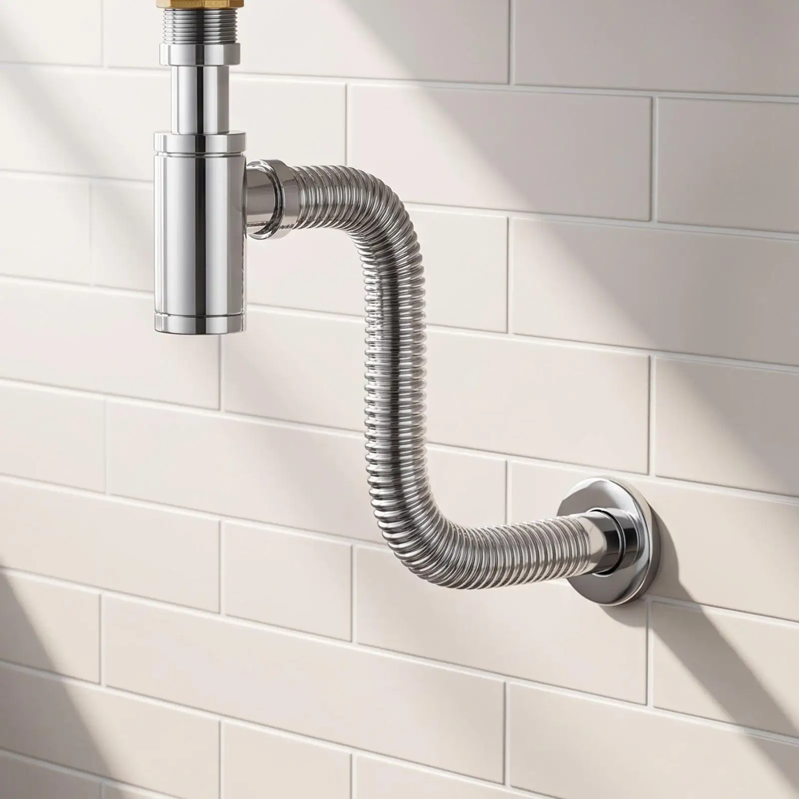 Polished Chrome Copper Sink Waste Drain with Overflow for Residential Commercial Washbasin