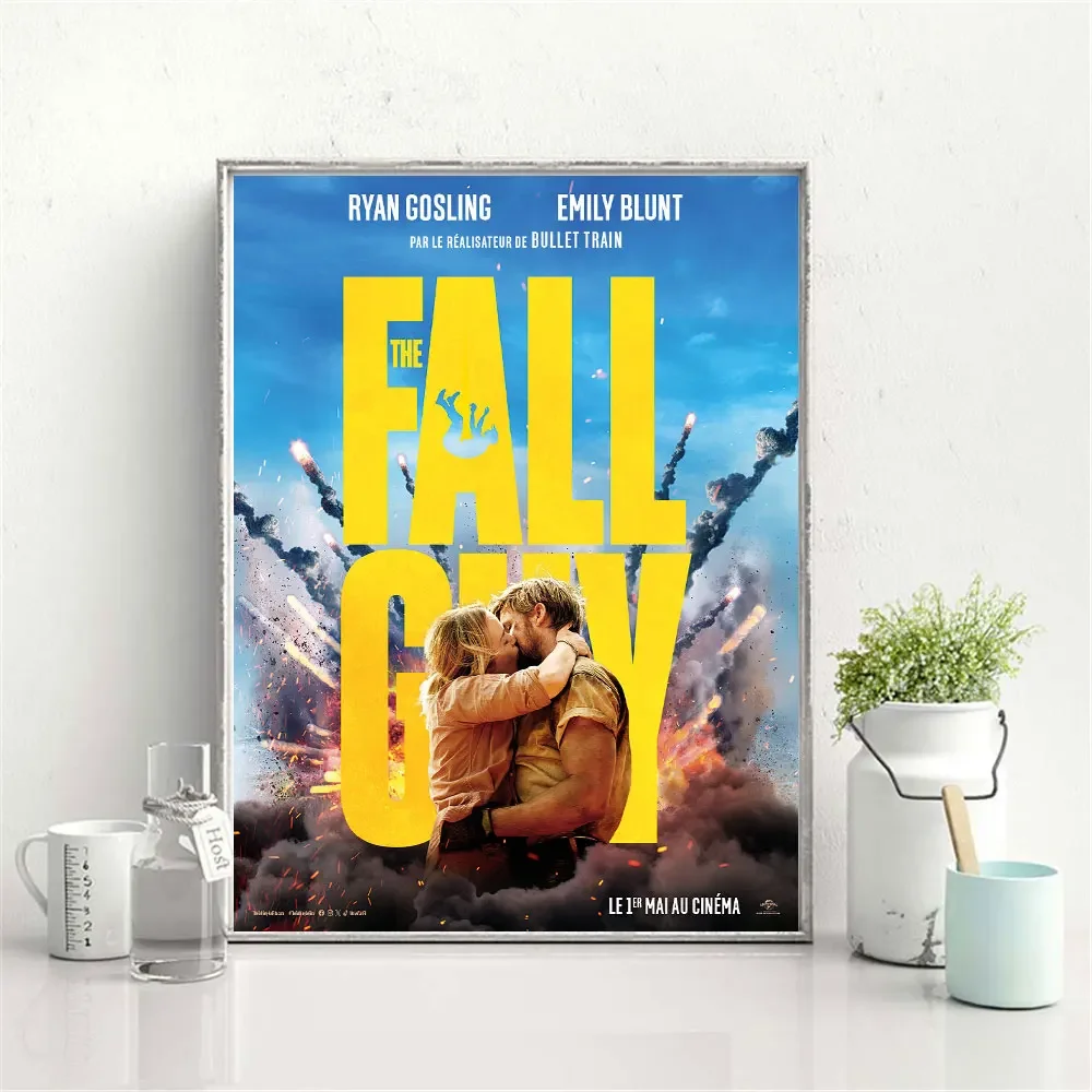 Fall Guy 2024 New Movie Poster Canvas Painting Vintage Wall Art Pictures For Living Room Home Decoration Frameless