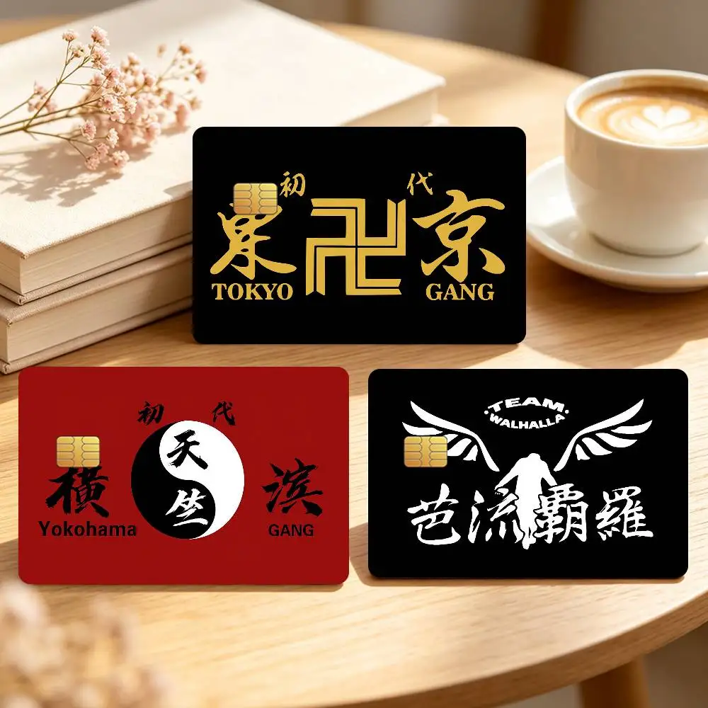 Classic Anime T-Tokyo R-Revengers Credit Card Skin Stickers For Bank Bus Metro Cards Waterproof Anti-Scratch Gift 4PCS