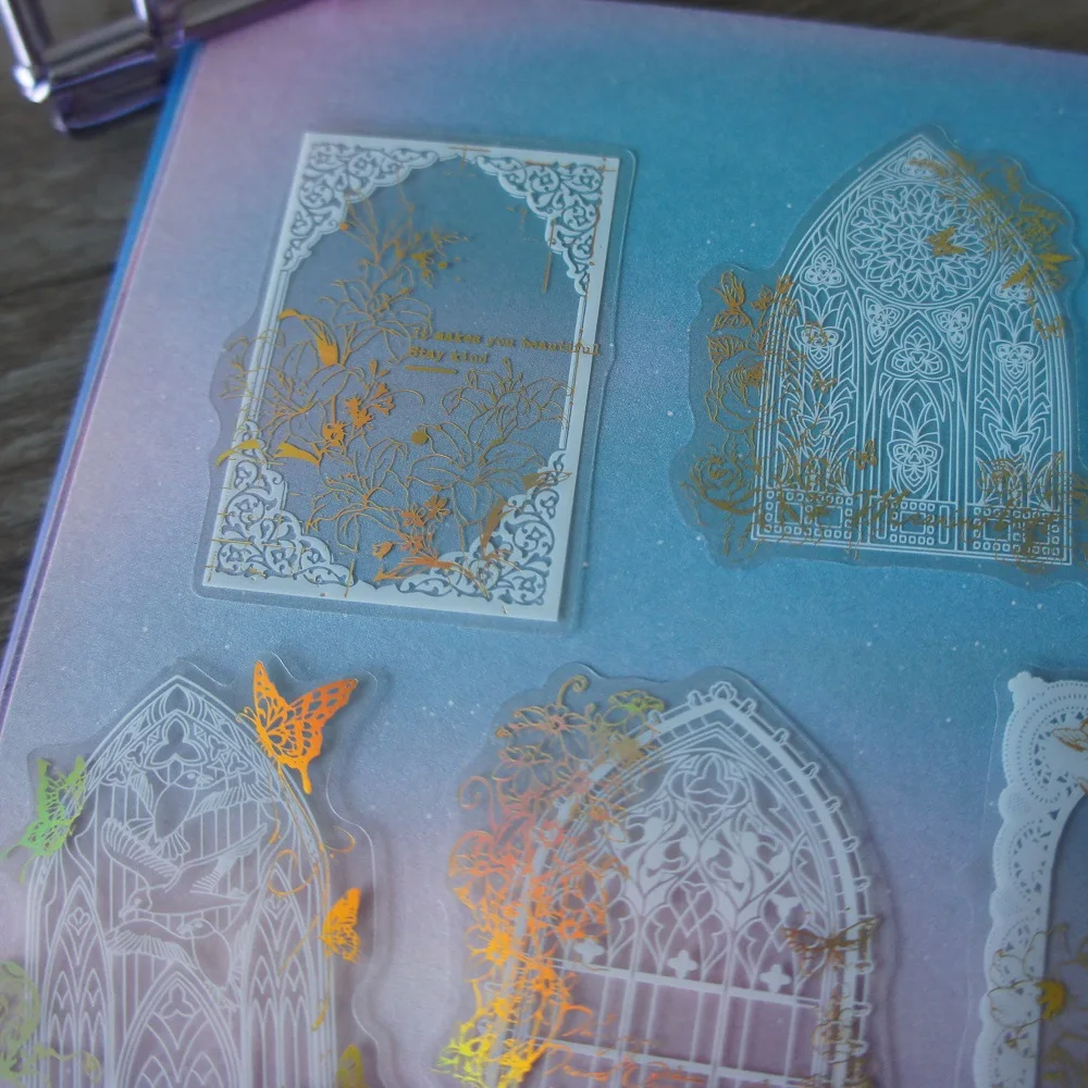 

28pcs Gold White Lace Round Flower Number Style PVC Sticker Scrapbooking DIY Gift Packing Label Decoration Tag