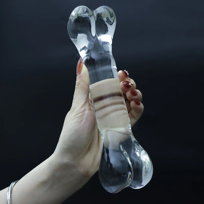 Female Masturbation Lovely Bone Crystal Double Heads Dildo Anal Penis butt plug Sex toy Adult Products For Women Men Sex Wand 18