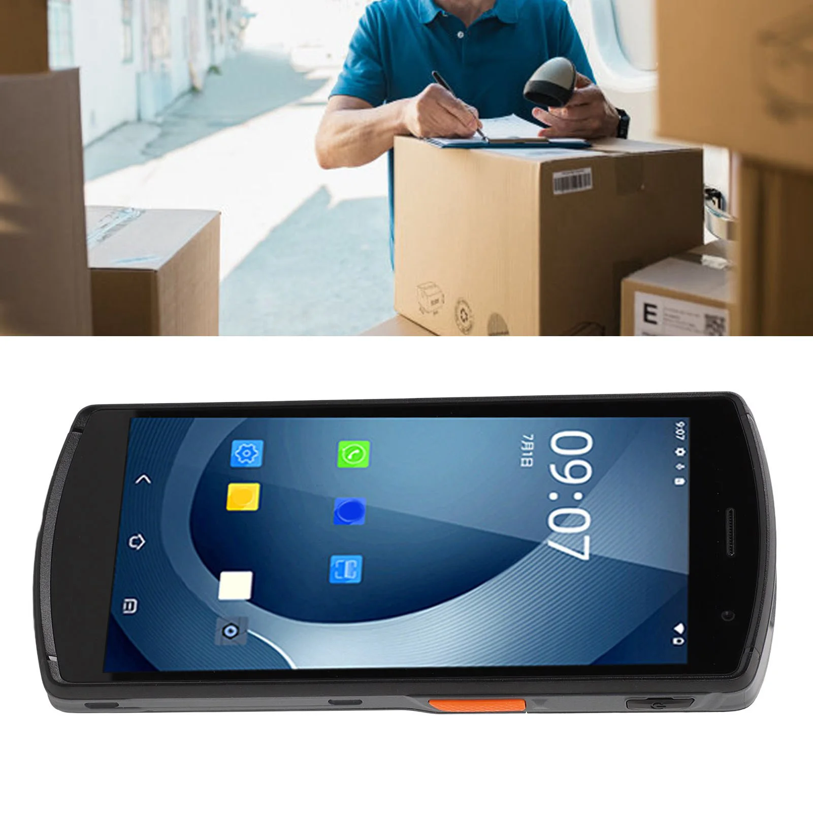 جامع محطة البيانات 5.5in شاشة ملونة 5000mAh بطارية يده ماسح الباركود دعم 1D 2D NFC لإدارة المستودعات