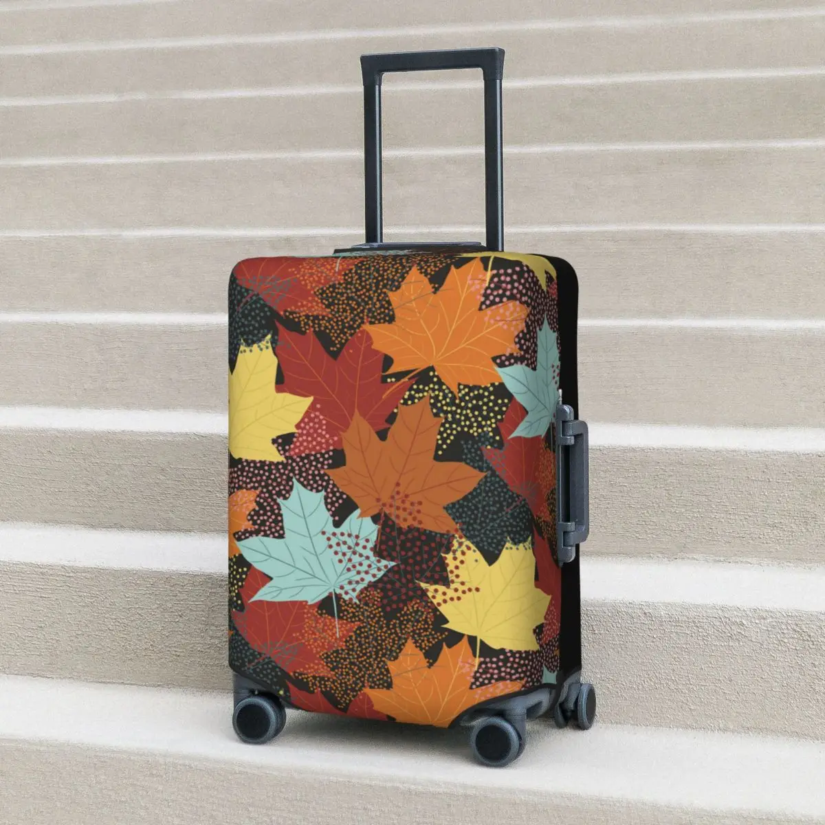 

Abstract Maple Leaves Suitcase Cover Thanksgiving Halloween Business Holiday Practical Luggage Supplies Protector