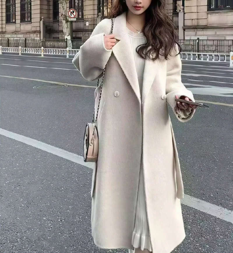 

Шерстяные пальто, женское шерстяное пальто с принтом, осеннее пальто с воротником-стойкой в елочку, элегантный шикарный стиль для взрослых, офисная женская конференция OL