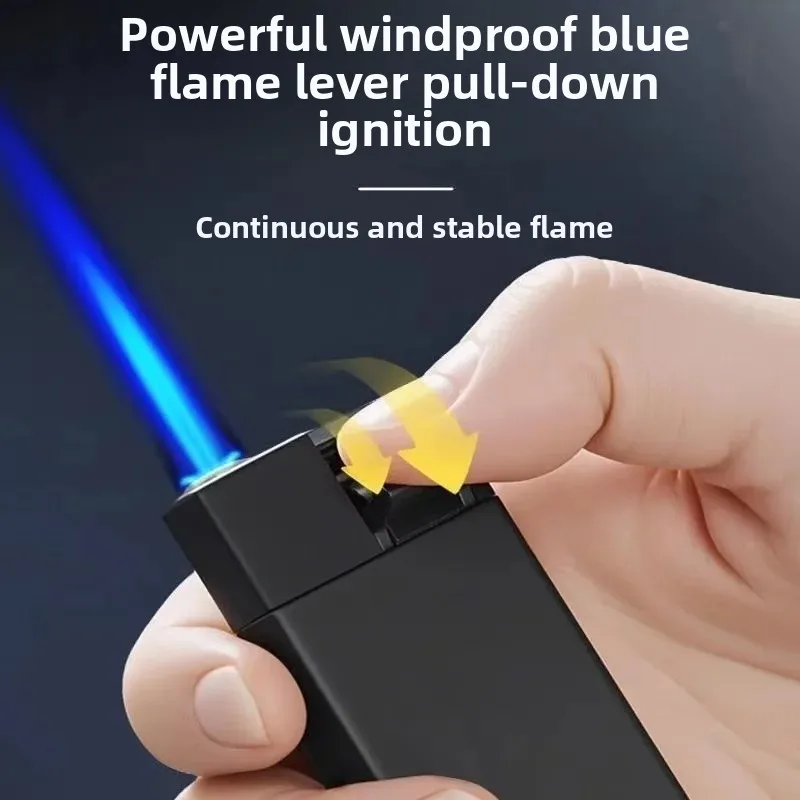 25pcs Bulk Pack Metal Lighters, Windproof Blue Jet Flame, Refillable Gas Inflatable Lighter, Smooth Ignition for Home and Office view 2
