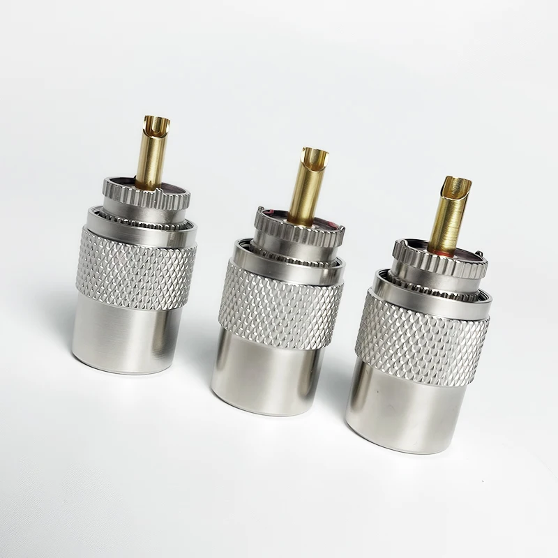 

4/10/20pcs-UHF& N-Type Male Plug - Crimp Connector for RG58/RG59/RG6U Coaxial Cable -Gold Plated Brass RF Connector UHF MALE