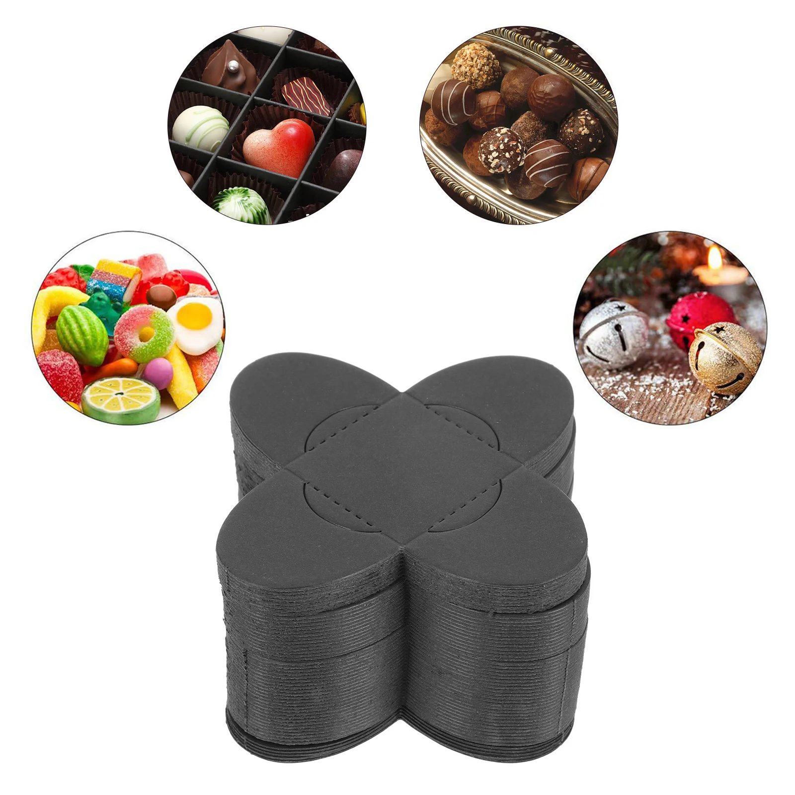 

100Pcs Flower-Shaped Chocolate Wrapper Liners Paper Practical for Truffle Chocolate Packing Party Wedding