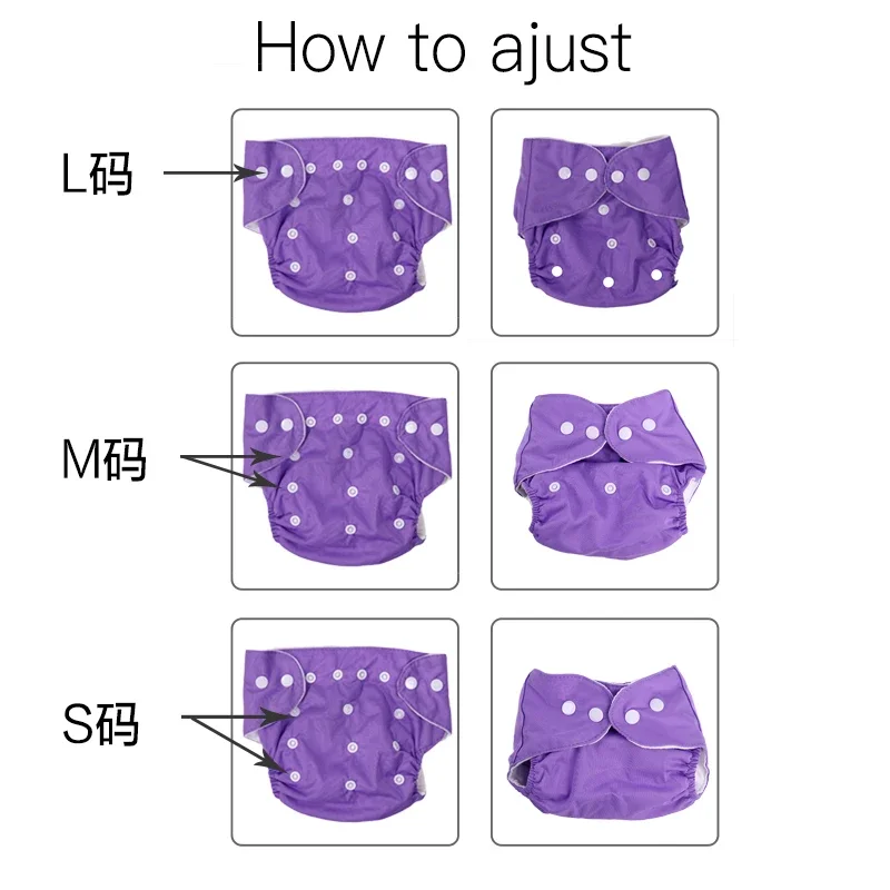 Fraldas de bebê laváveis, ecológicas, fralda de pano ecológica ajustável, reutilizável, leve e portátil