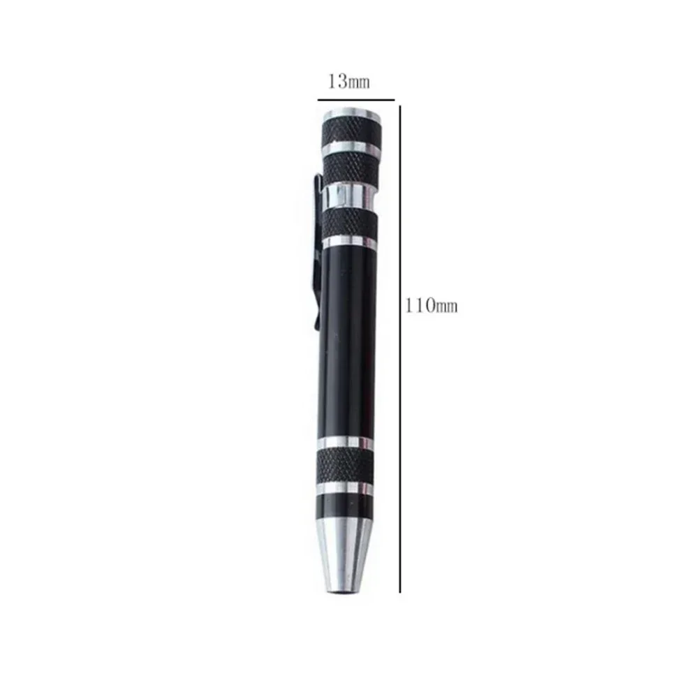 8 In 1 Screwdriver Pen Aluminum Precision Pen Screw Driver Set Multifunction Repair Pen With Non-slip Cap Portable Hand Tool