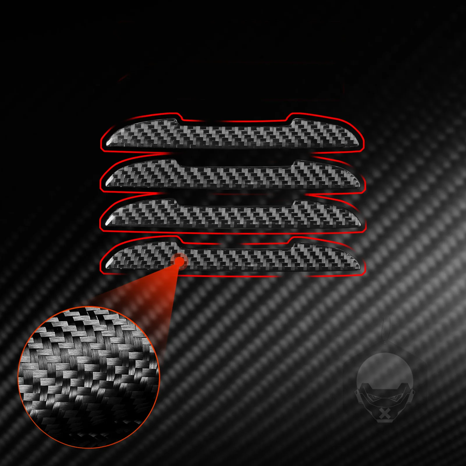 4pcs/set Carbon Fiber Car Door Edge Guard Protector Anti-Collision Strip Door Edge Trim Stickers