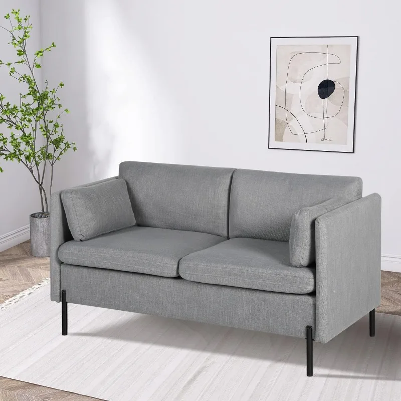 

55'' Modern Loveseat Sofa Couch, Small Couches for Living Room, 2 Seat Couch for Small Spaces, Office, Bedroom, Apartment