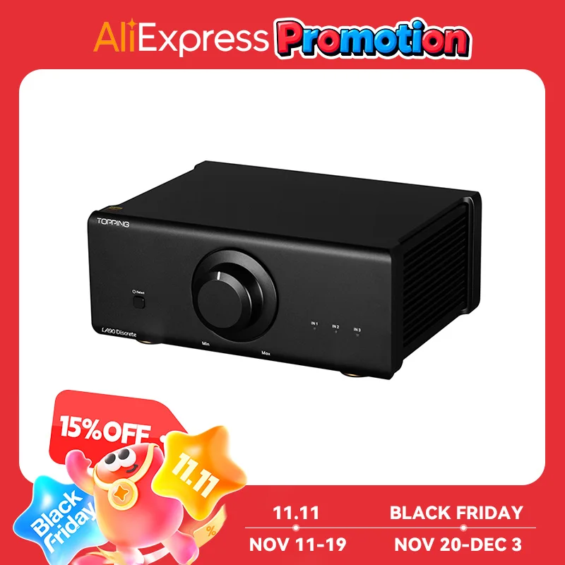 TOPPING-Amplificateur LA90 PolynPower, 3 entrées XLR/TRS, 2 étapes, paramètres de gain, mode stéréo/mono